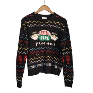 F.R.I.E.N.D.S Friends TV Show M Central Perk Holiday Christmas Sweater Pullover
